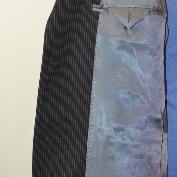 Merona 42L Sport Coat Blazer Suit Jacket Black Pin - Picture 8 of 8